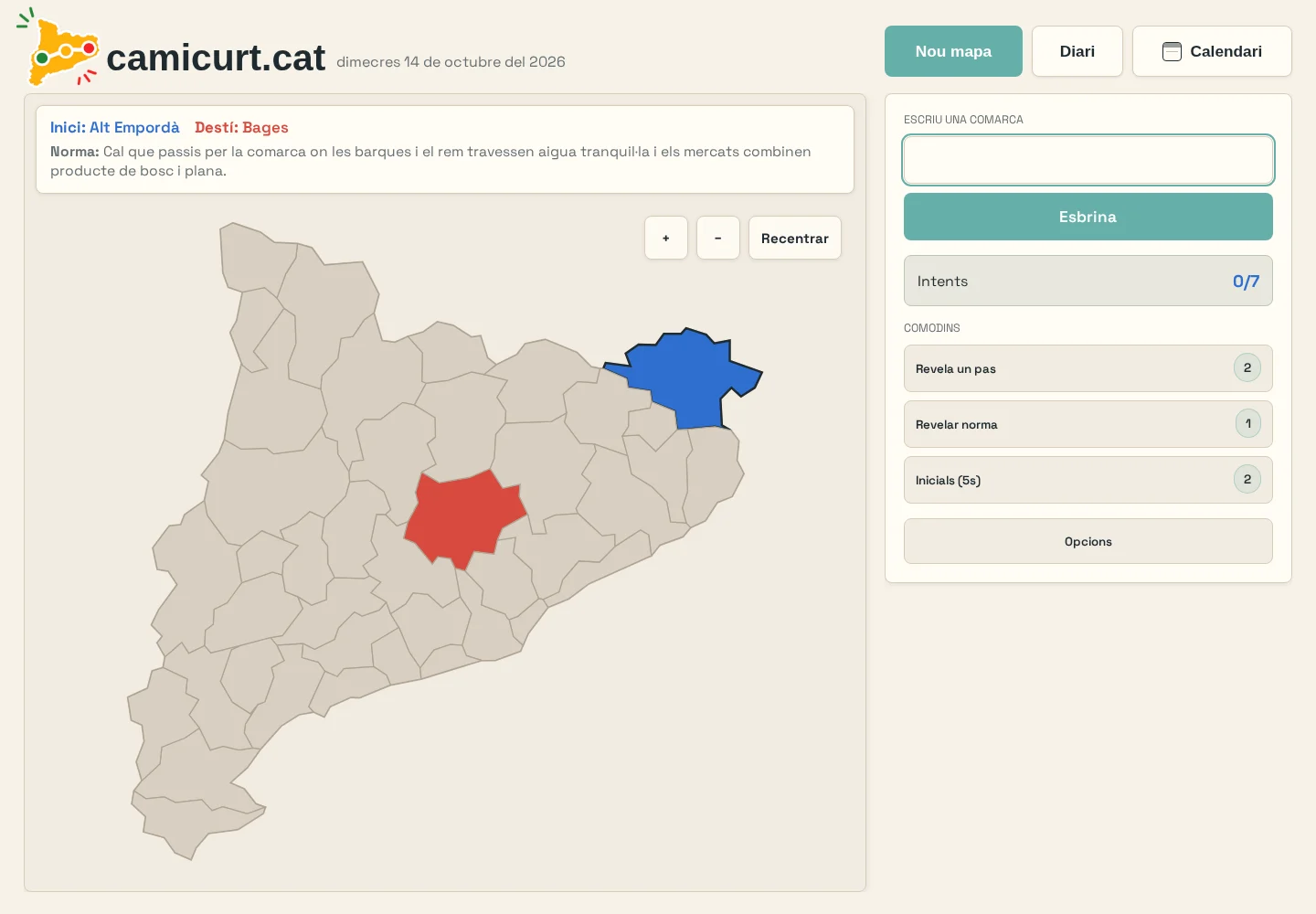 CAMÍ CURT application screenshot