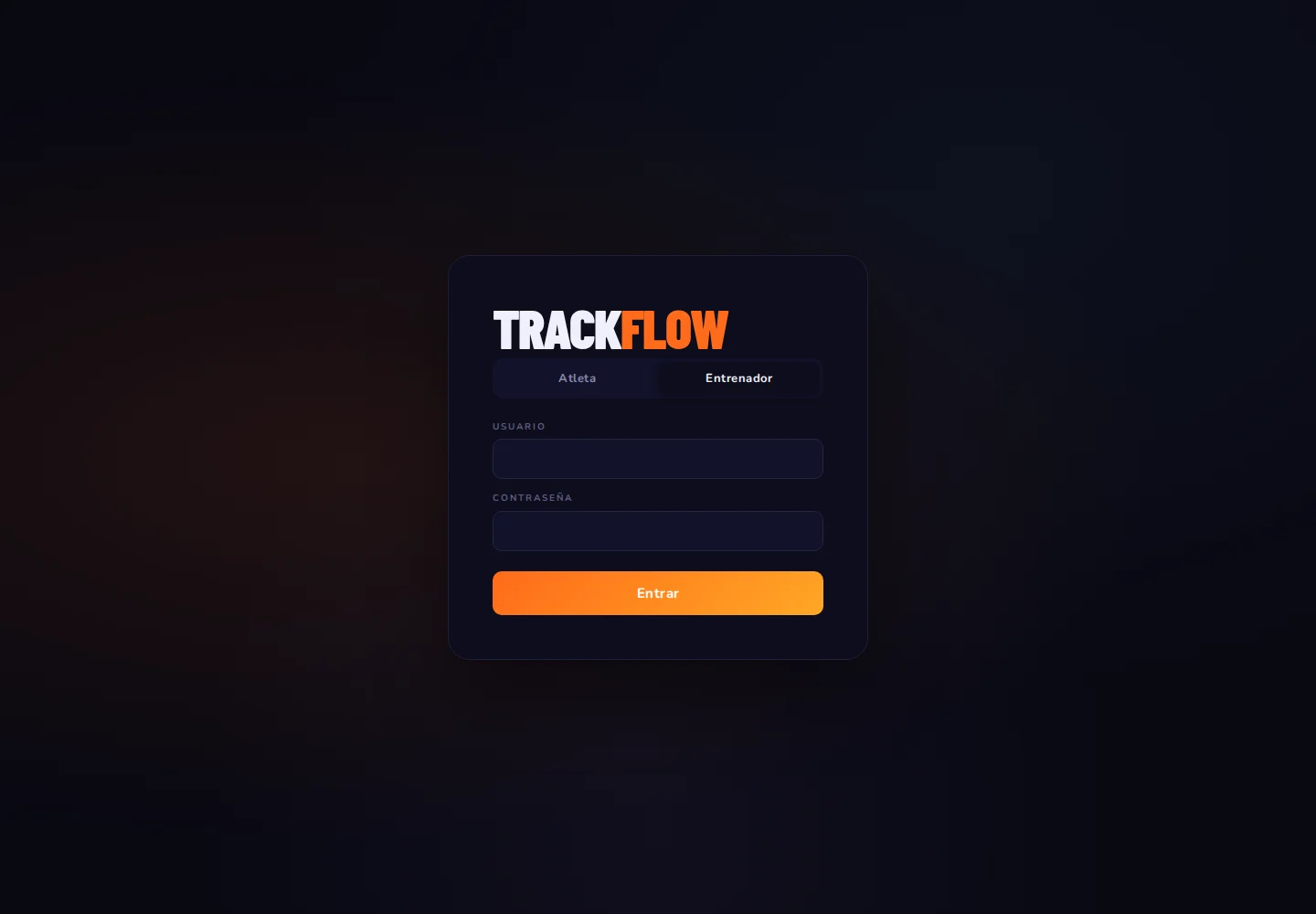 TRACKFLOW application screenshot